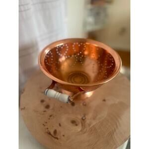 Vintage Teleflora Copper Colander with Handles – 8” Wide